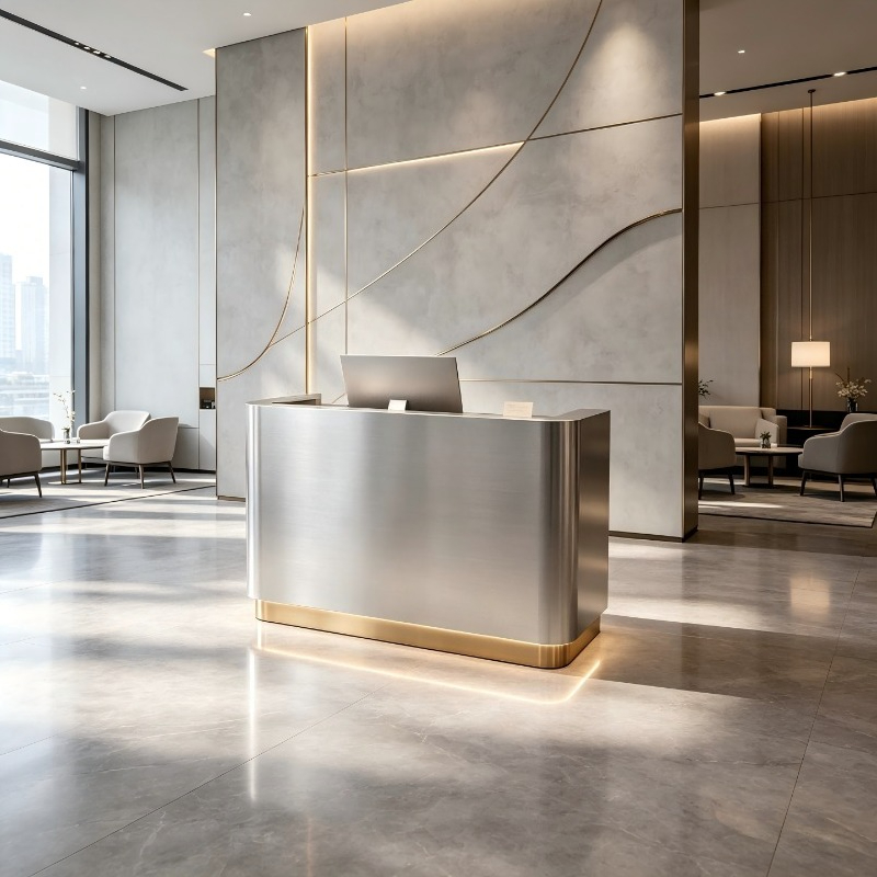 Office Furniture Company - イタリアのステンレス鋼会社の受付デスク、北欧の高級ホテル、理髪店、バーカウンター、オフィス家具、教会の説教壇、FYRD