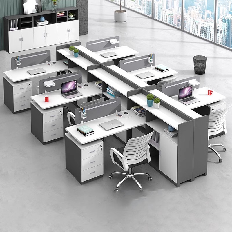 Office Furniture Company - 財務デスクスタッフデスクと椅子の組み合わせ会社4～6人用シンプルサブオフィスオフィス家具セット