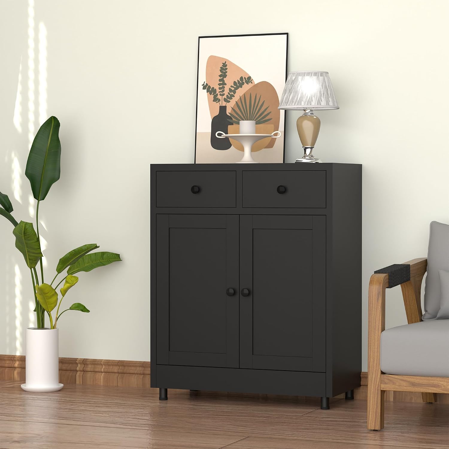 引き出し付き金属製収納キャビネット、調節可能な棚付きサイドボ - Credenza Office Storage のレビューと価格